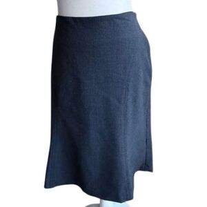 Classiques Entier Y2K Gray Pencil Skirt Pinstripe Wool Fluted Lined SZ 6